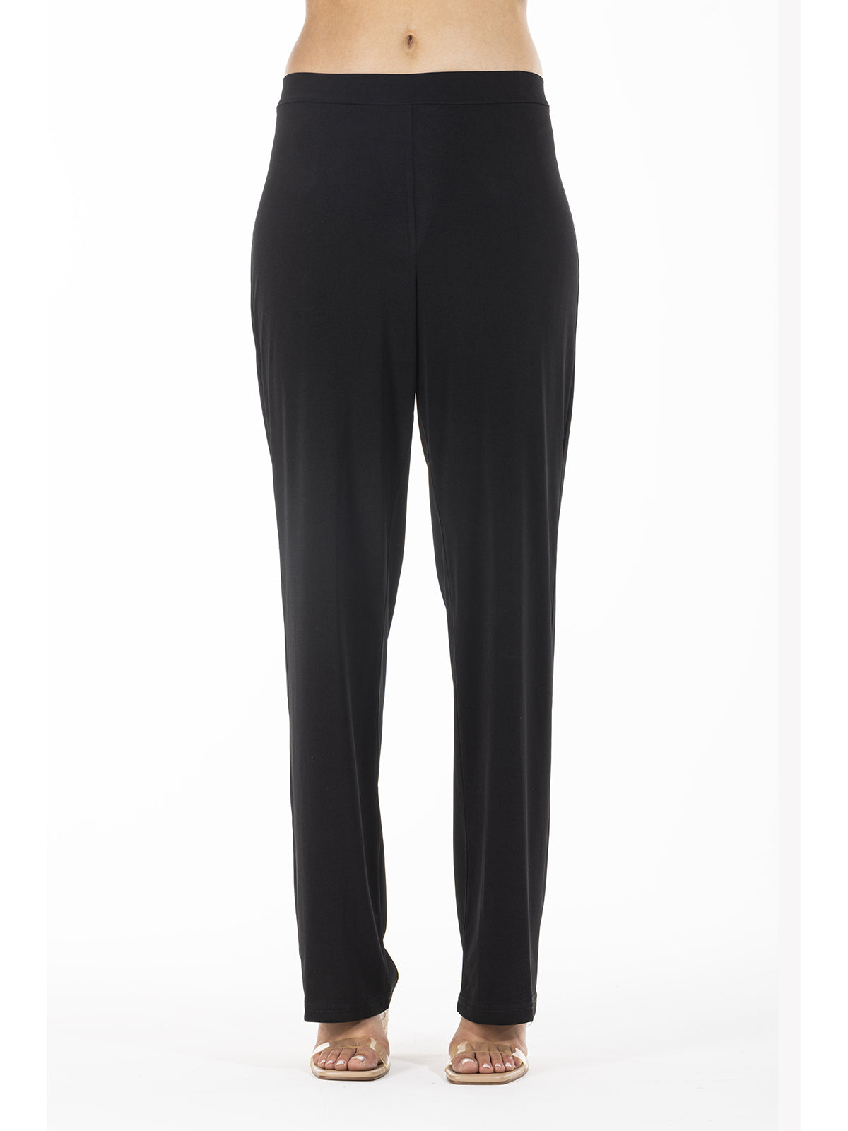 Pantalone classico in lucente tessuto elasticizzato Nero Boglietti