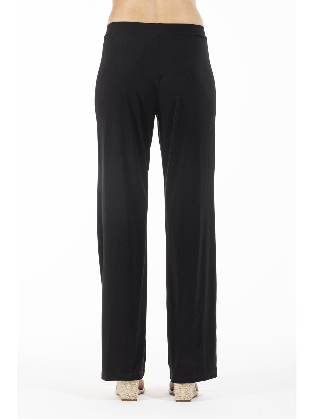 Pantalone classico in lucente tessuto elasticizzato Nero Boglietti
