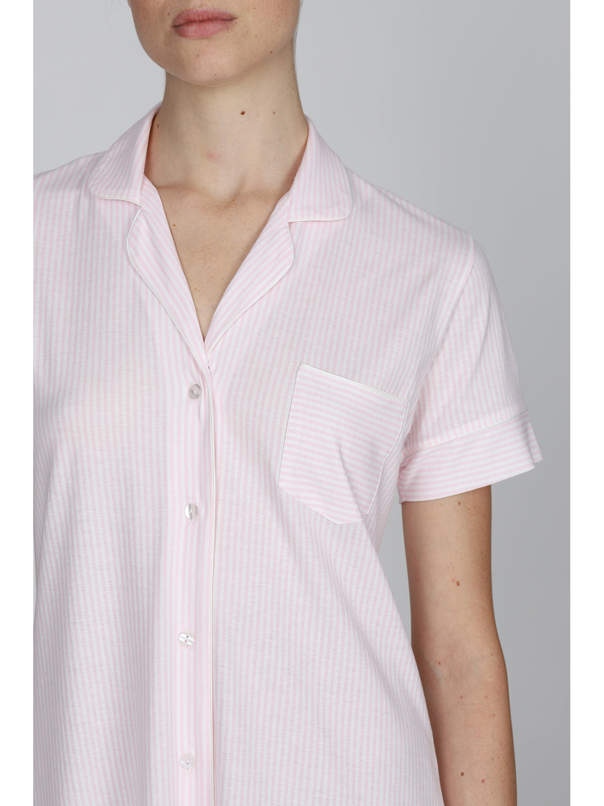Fresca Camicia Da Notte In Puro Cotone