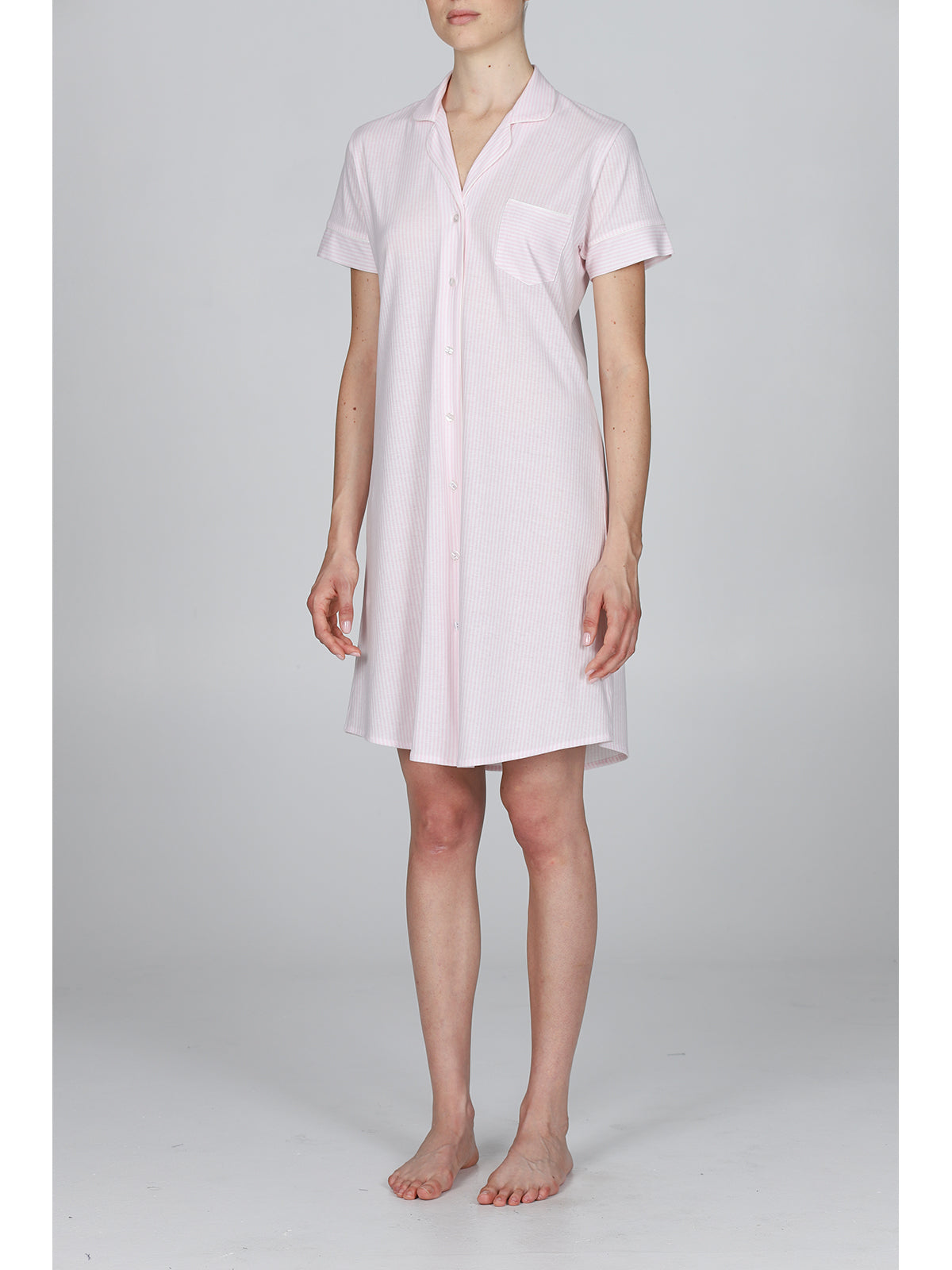Fresca Camicia Da Notte In Puro Cotone