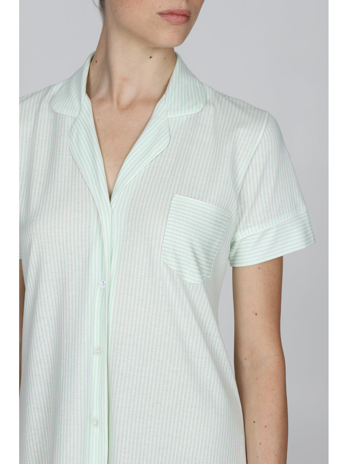Fresca Camicia Da Notte In Puro Cotone