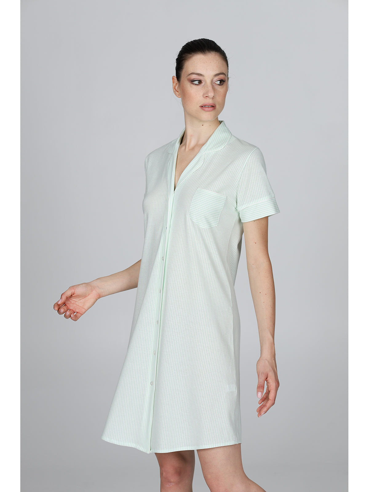 Fresca Camicia Da Notte In Puro Cotone