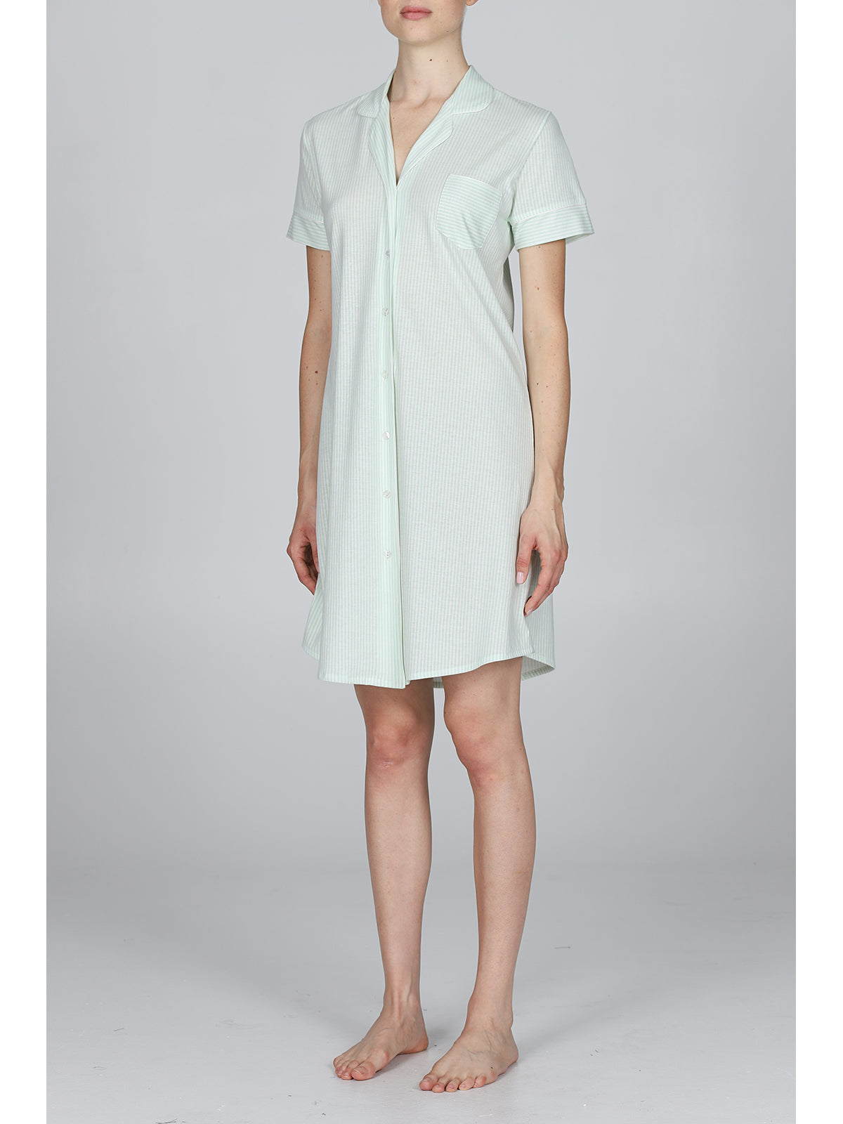 Fresca Camicia Da Notte In Puro Cotone