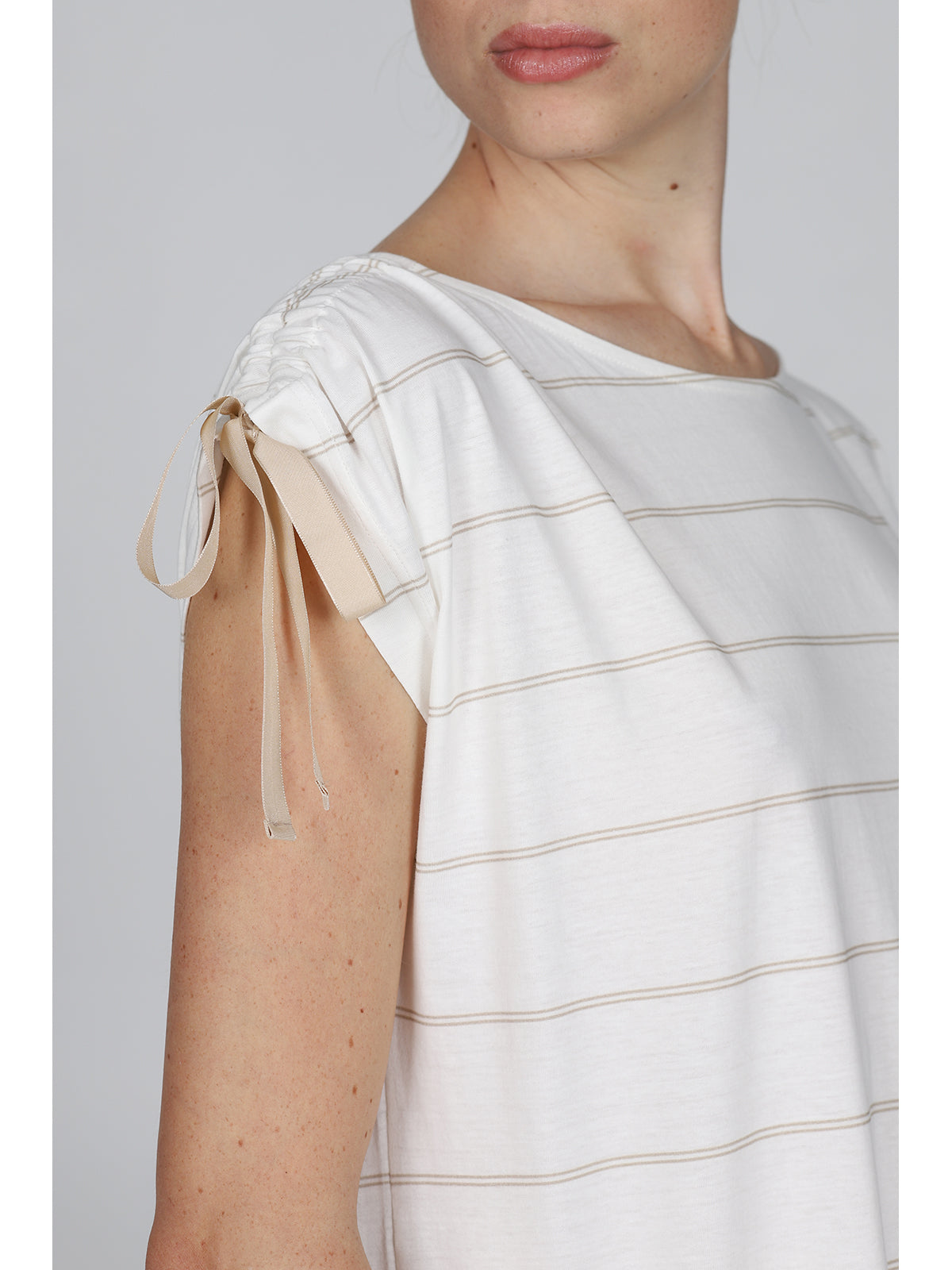 Camicia Da Notte Rigata In Puro Cotone