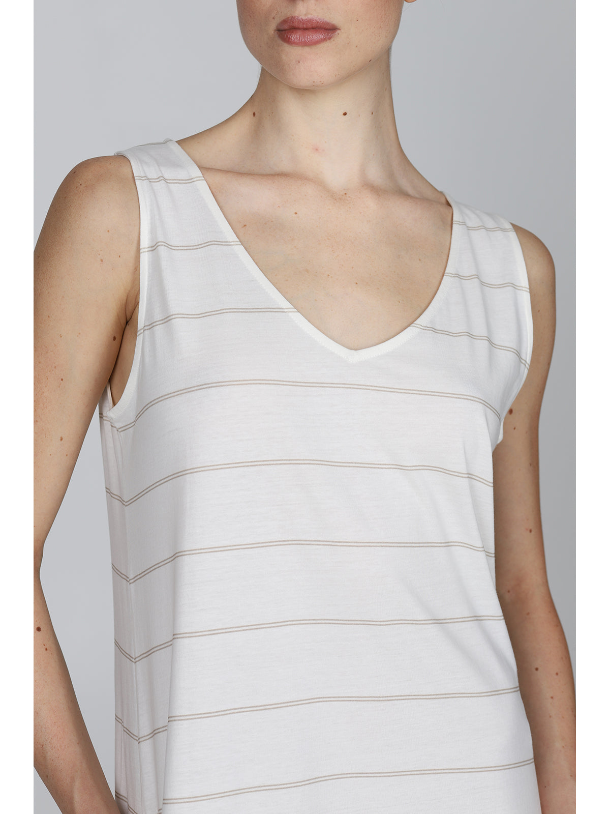 Camicia Da Notte Rigata In Puro Cotone