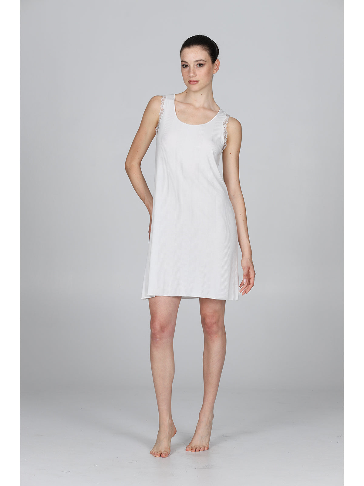 Camicia Da Notte Con Pizzo In Micromodal