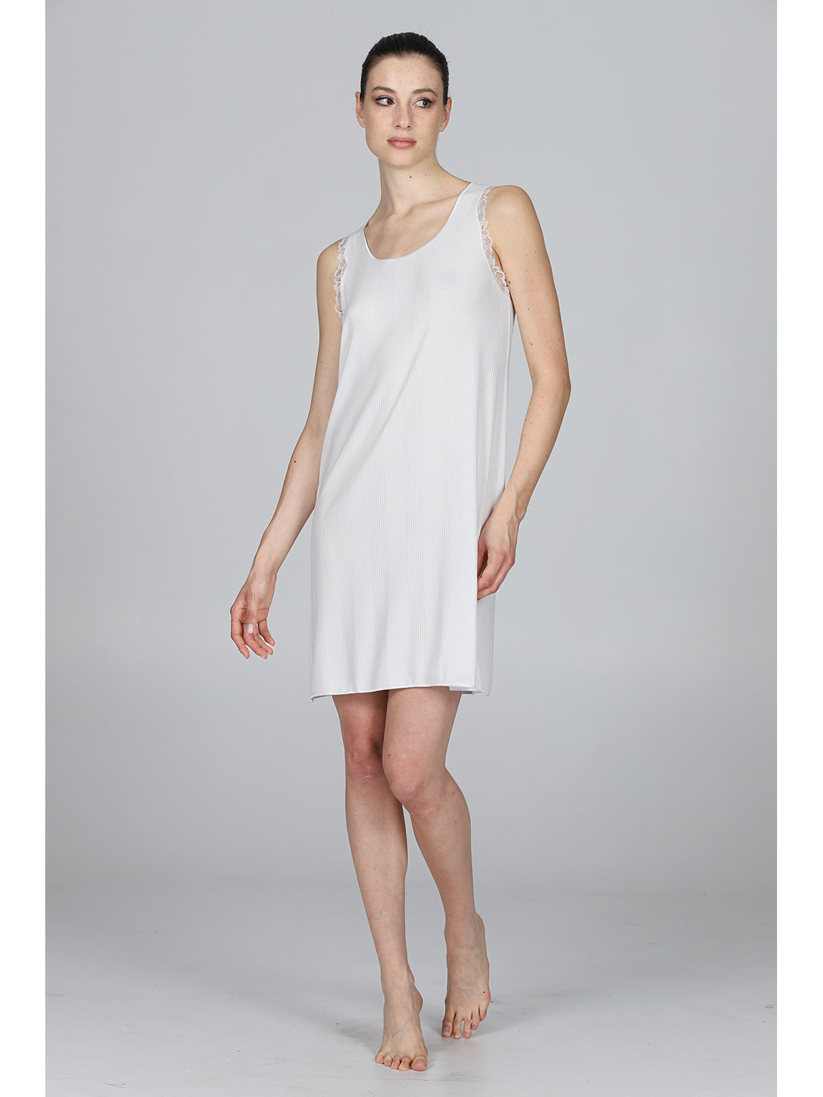 Camicia Da Notte Con Pizzo In Micromodal