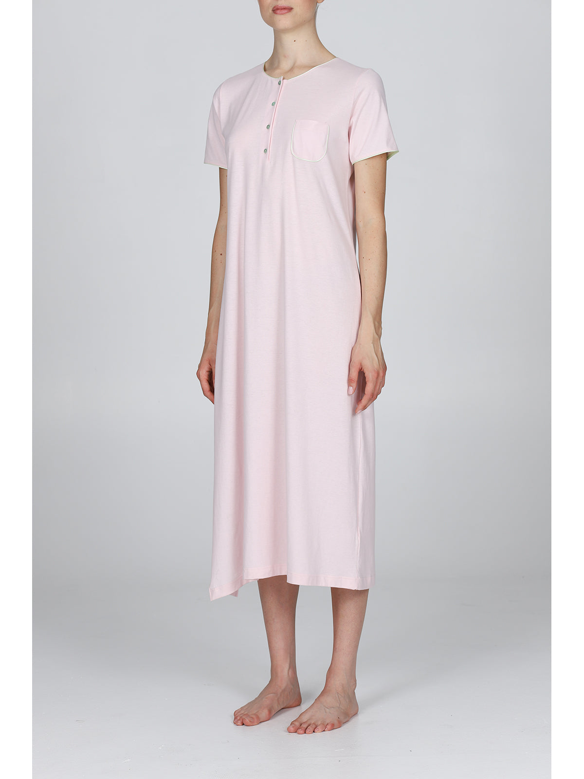 Elegante Camicia Da Notte Lunga In Tinta Unita