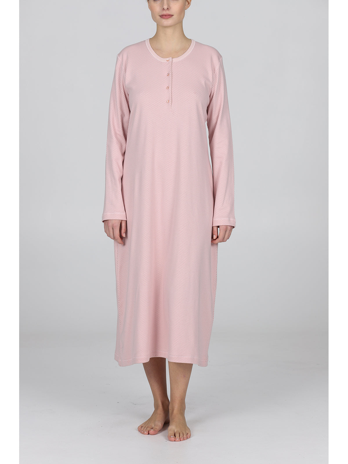 Camicia da notte in puro cotone rosa Boglietti