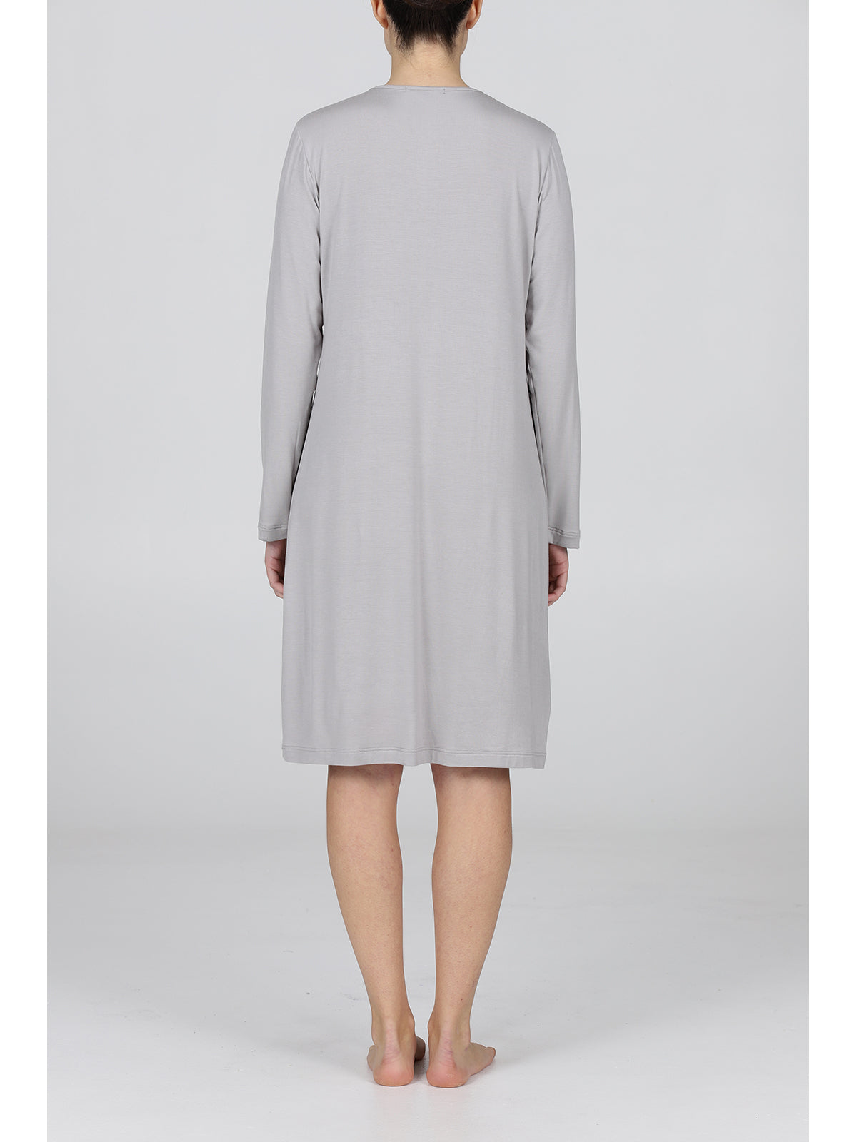 Camicia da notte con prezioso inserto in tulle Grigio Boglietti
