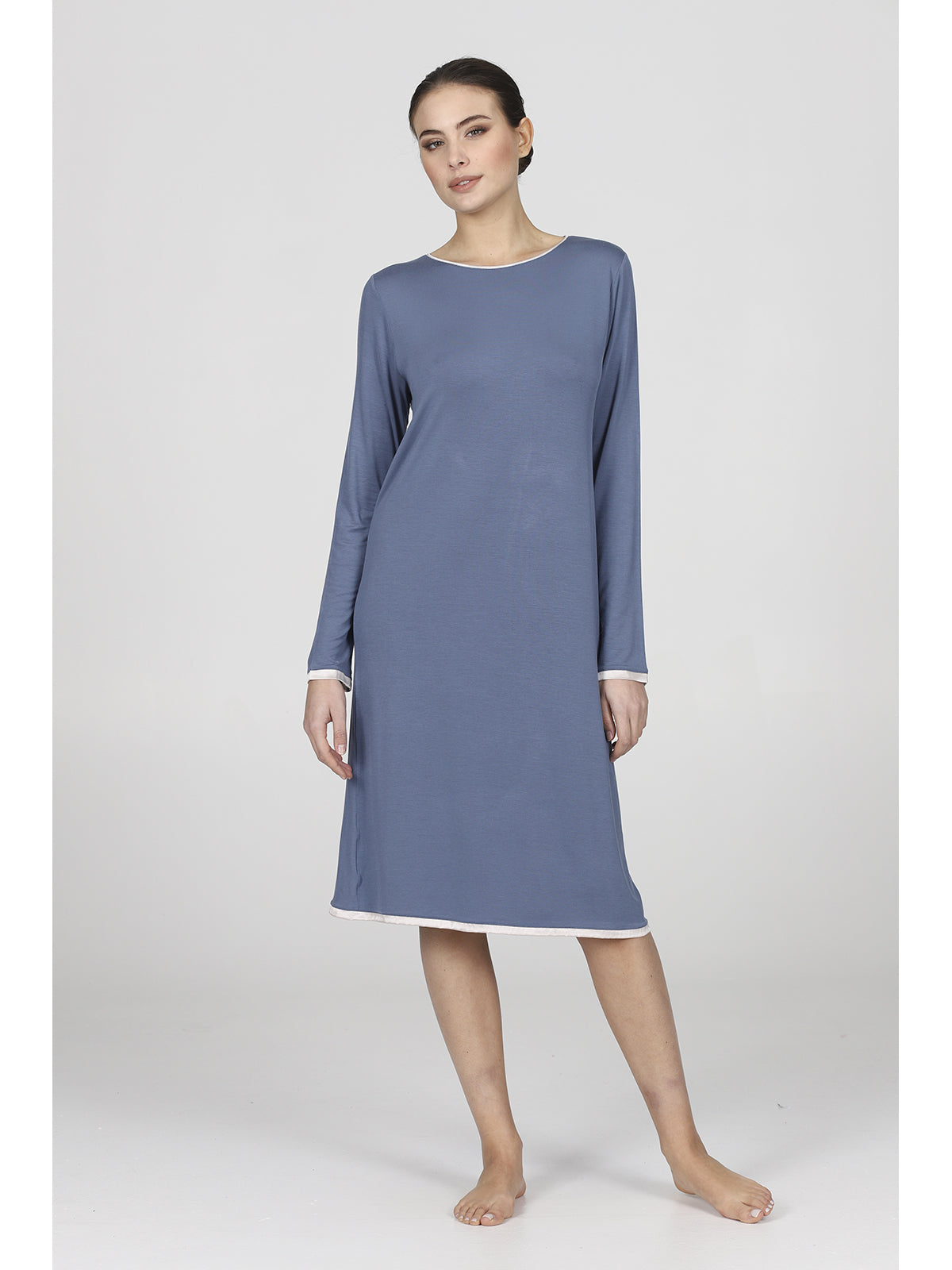 Camicia da notte donna in jersey di cotone caldo Karelpiu' KF9001 Camicia da notte donna in jersey di cotone caldo Karelpiu' KF9001