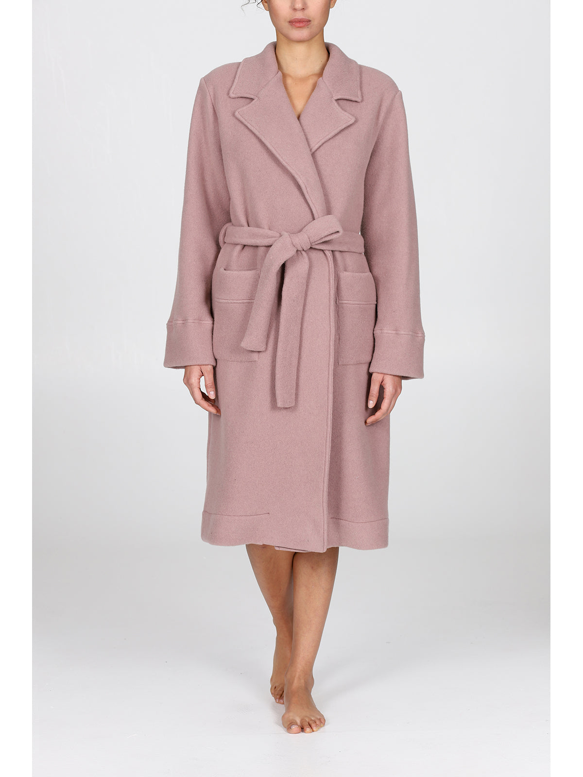 Vestaglia caldo pile con cintura |Rosa antico Boglietti