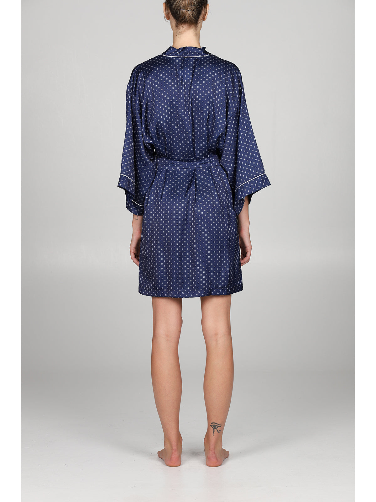 Elegante vestaglia in raso Blu Boglietti