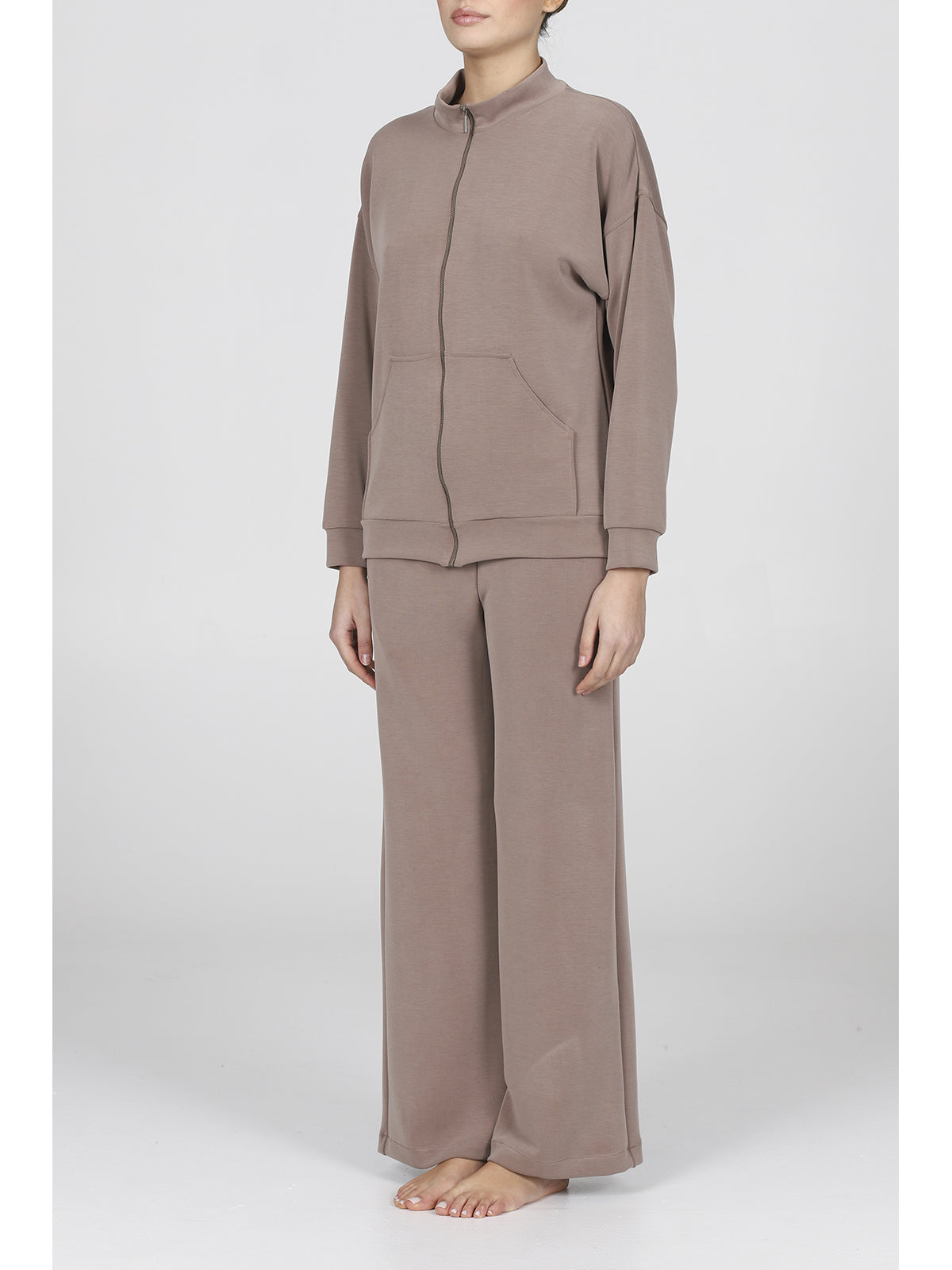 Tuta con zip in morbido micromodal