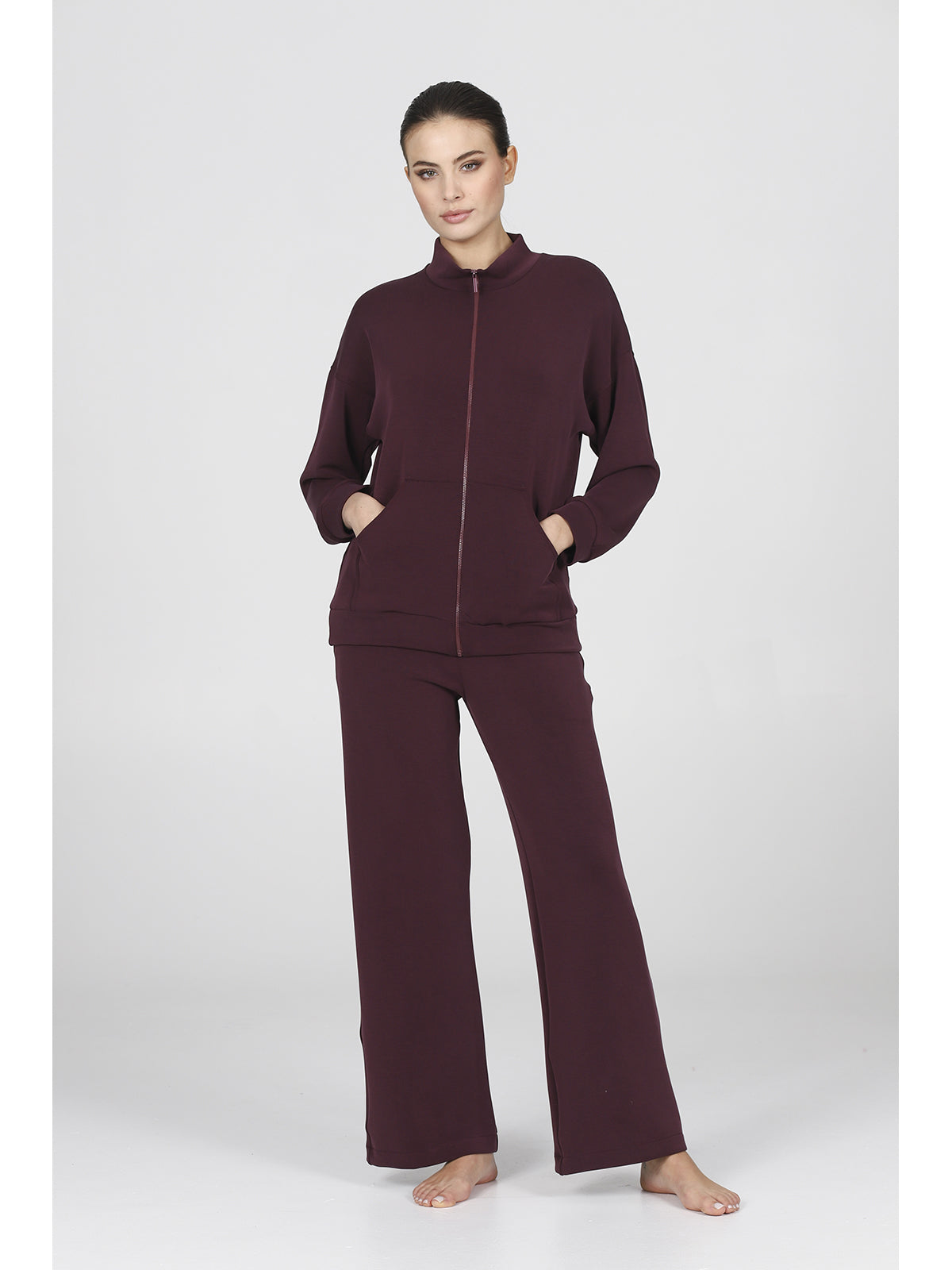 Tuta con zip in morbido micromodal