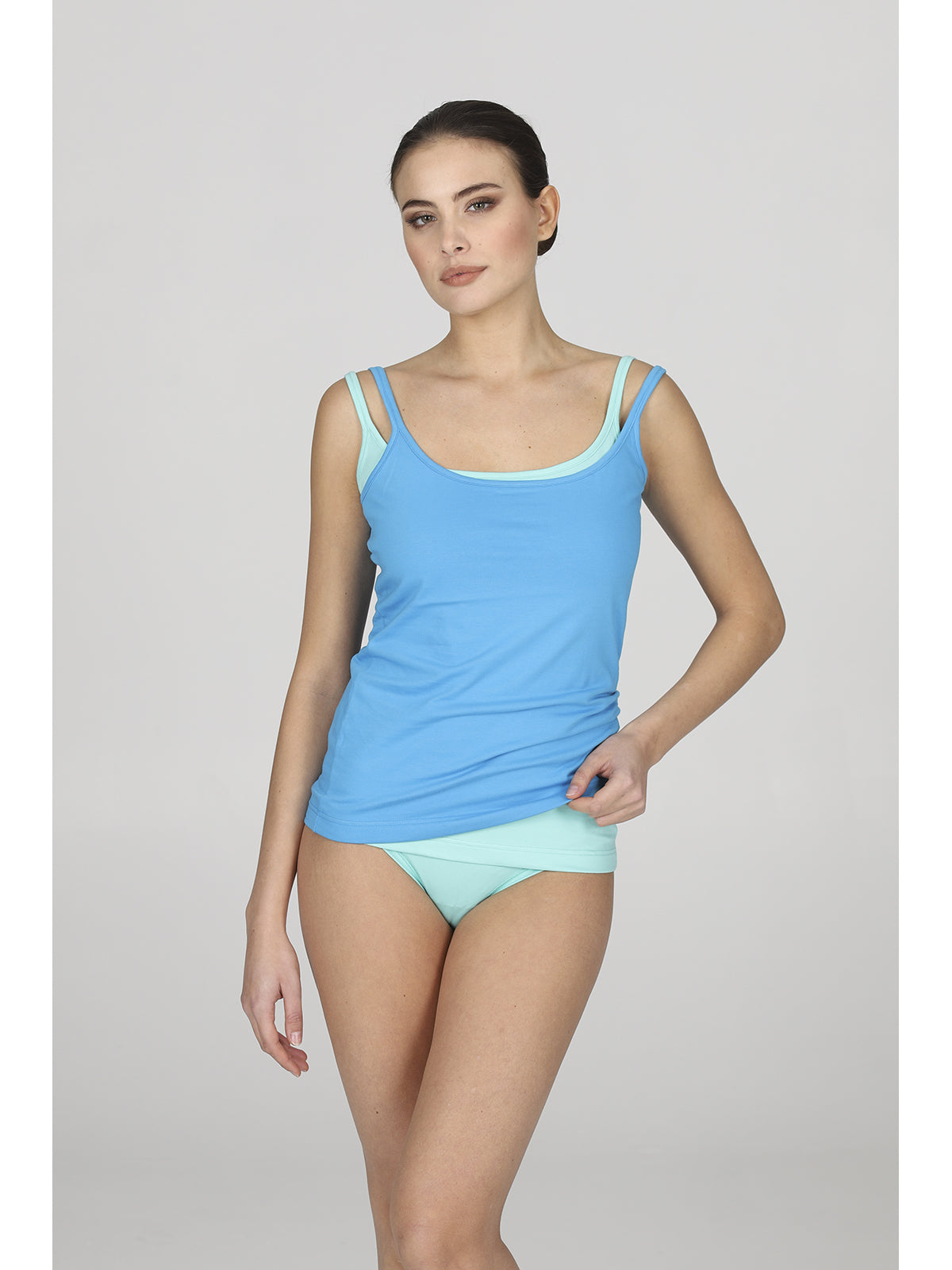 Top Colorato In Cotone Elasticizzato