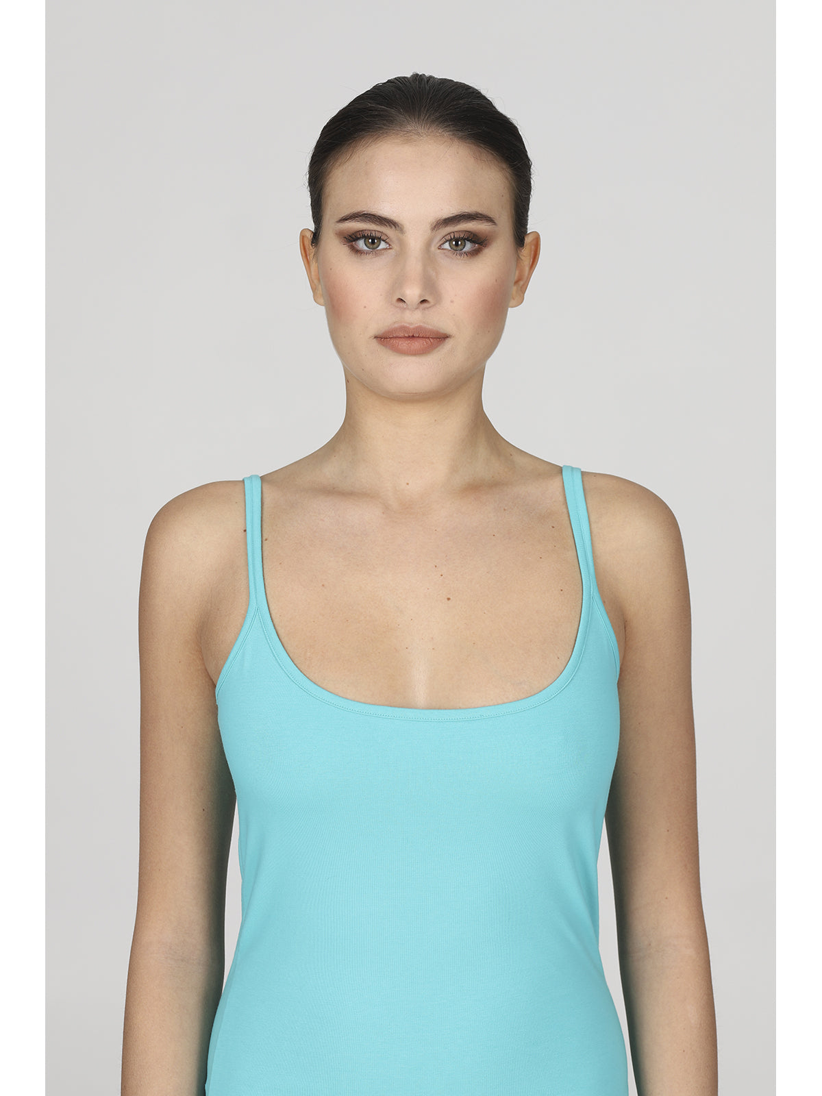 Top Colorato In Cotone Elasticizzato