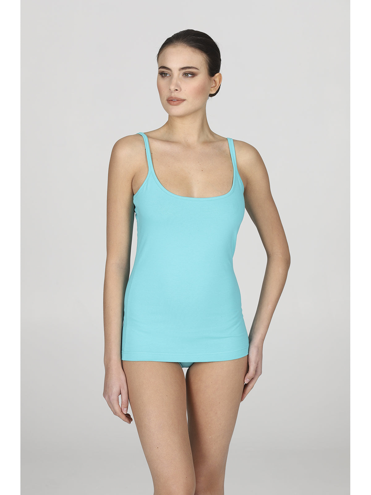Top Colorato In Cotone Elasticizzato
