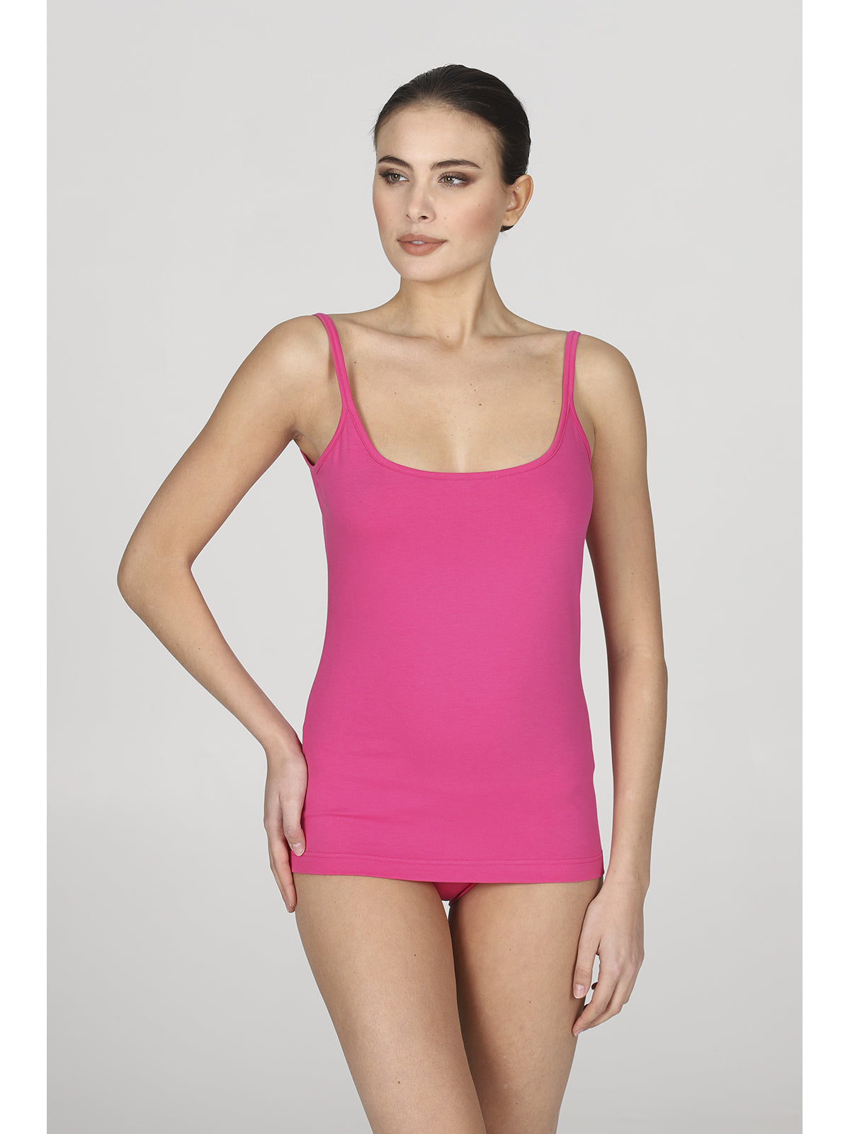 Top Colorato In Cotone Elasticizzato