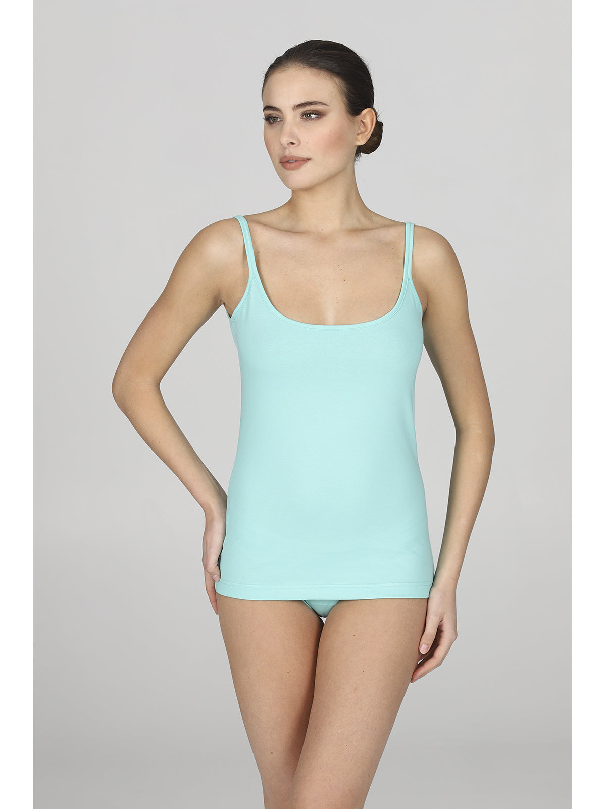 Top Colorato In Cotone Elasticizzato