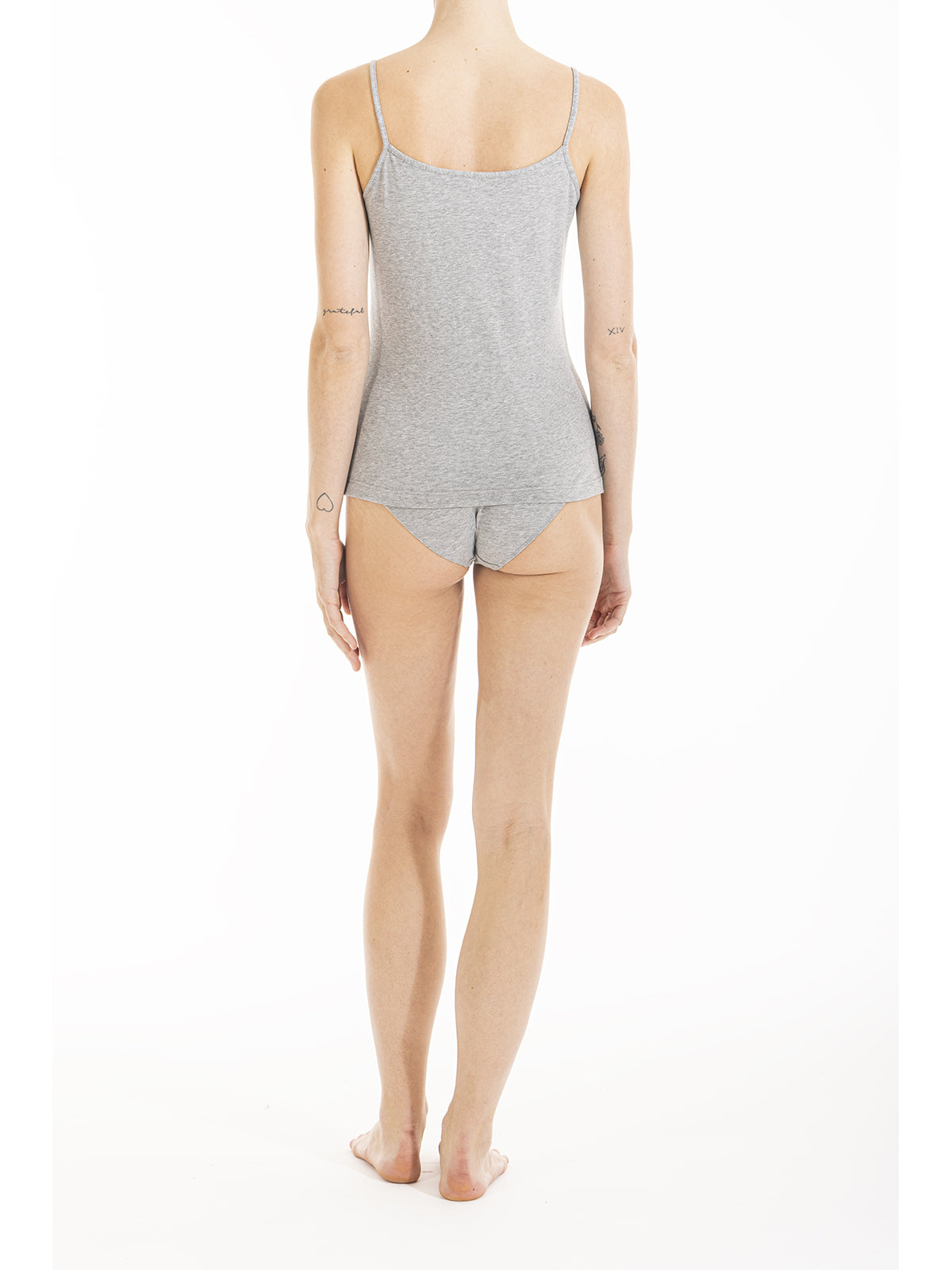 Raffinato top con pizzo elastico bicolor Grigio Mel Boglietti
