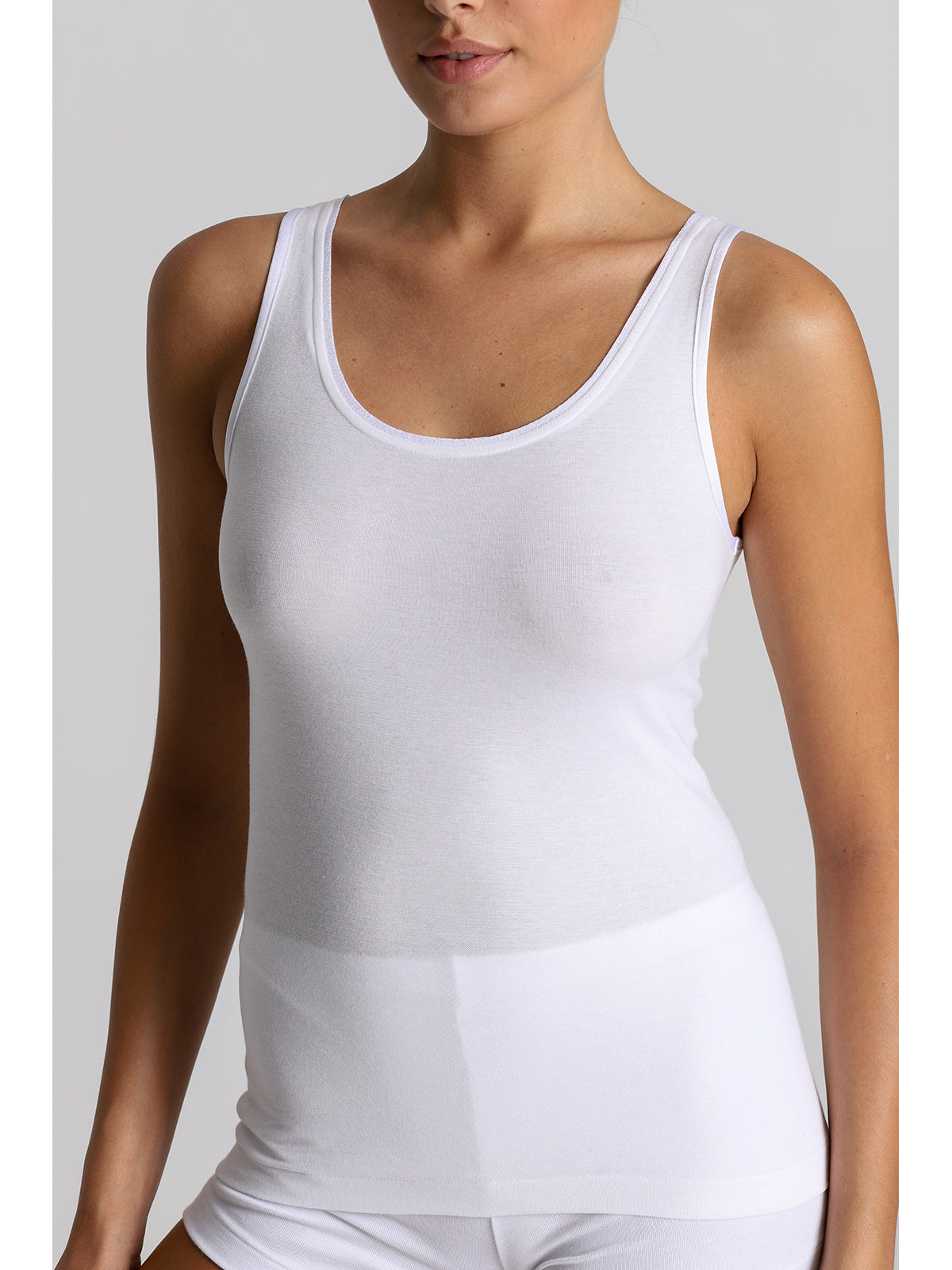 Canotta spalla larga donna lana cotone con pizzo assortito vajolet 4507 Canotta spalla larga donna lana cotone con pizzo assortito vajolet 4507