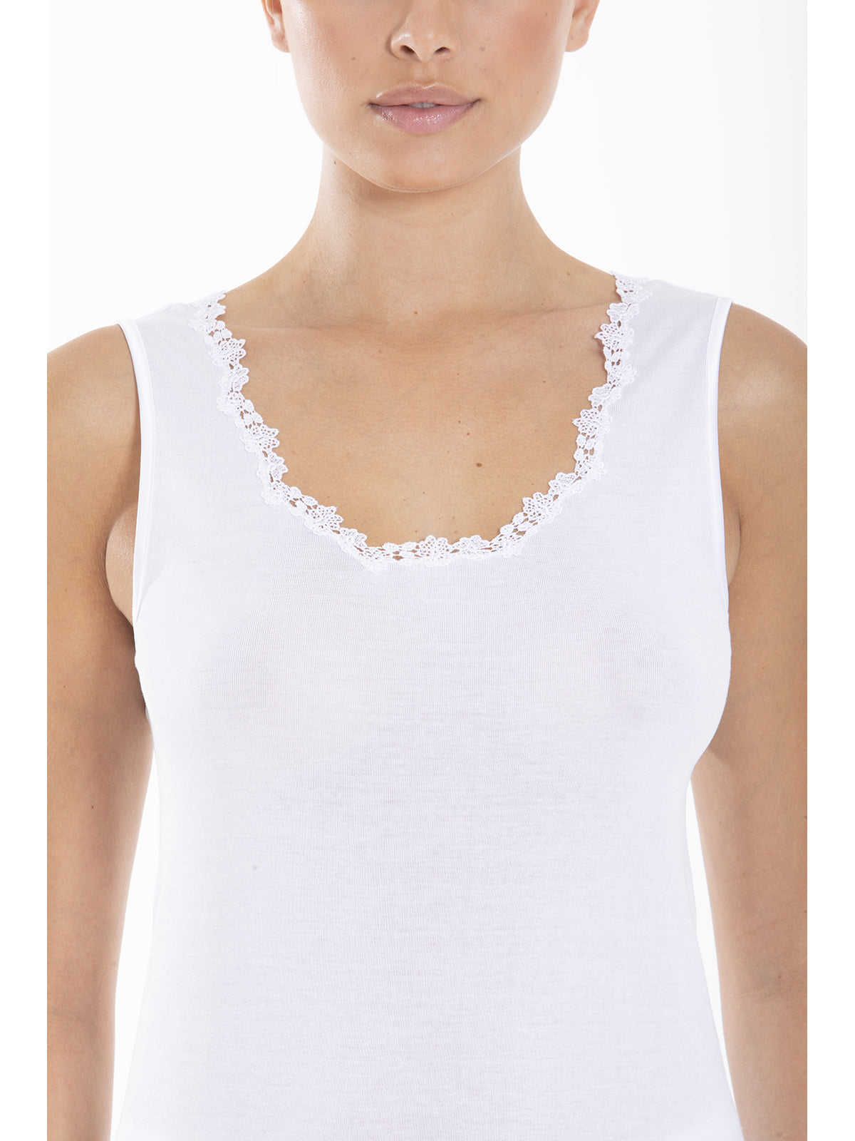 Canotta Con Pizzo Macrame'