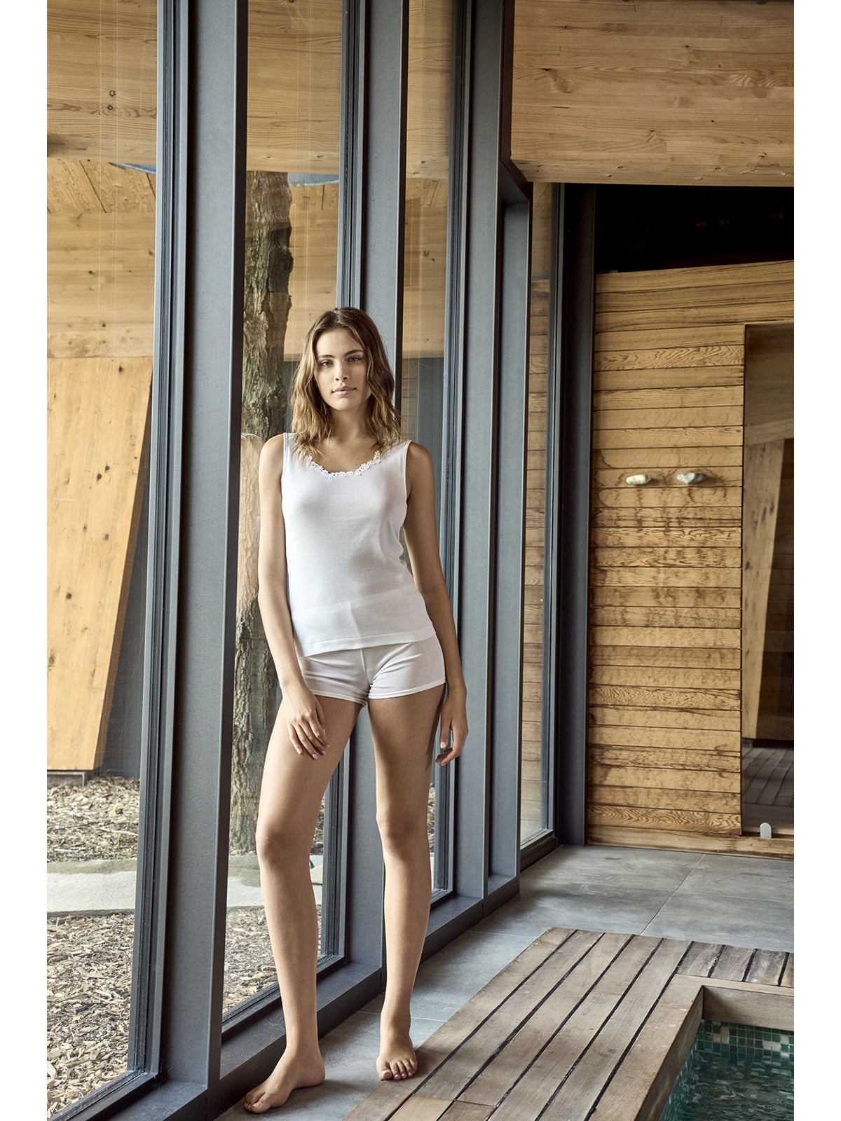 Canotta Con Pizzo Macrame'