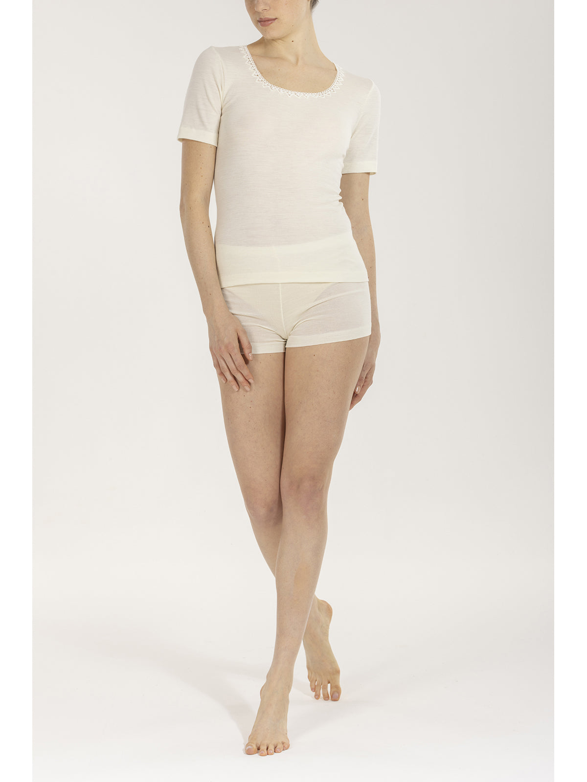 Maglietta intima donna in pura lana vergine leggera Boglietti