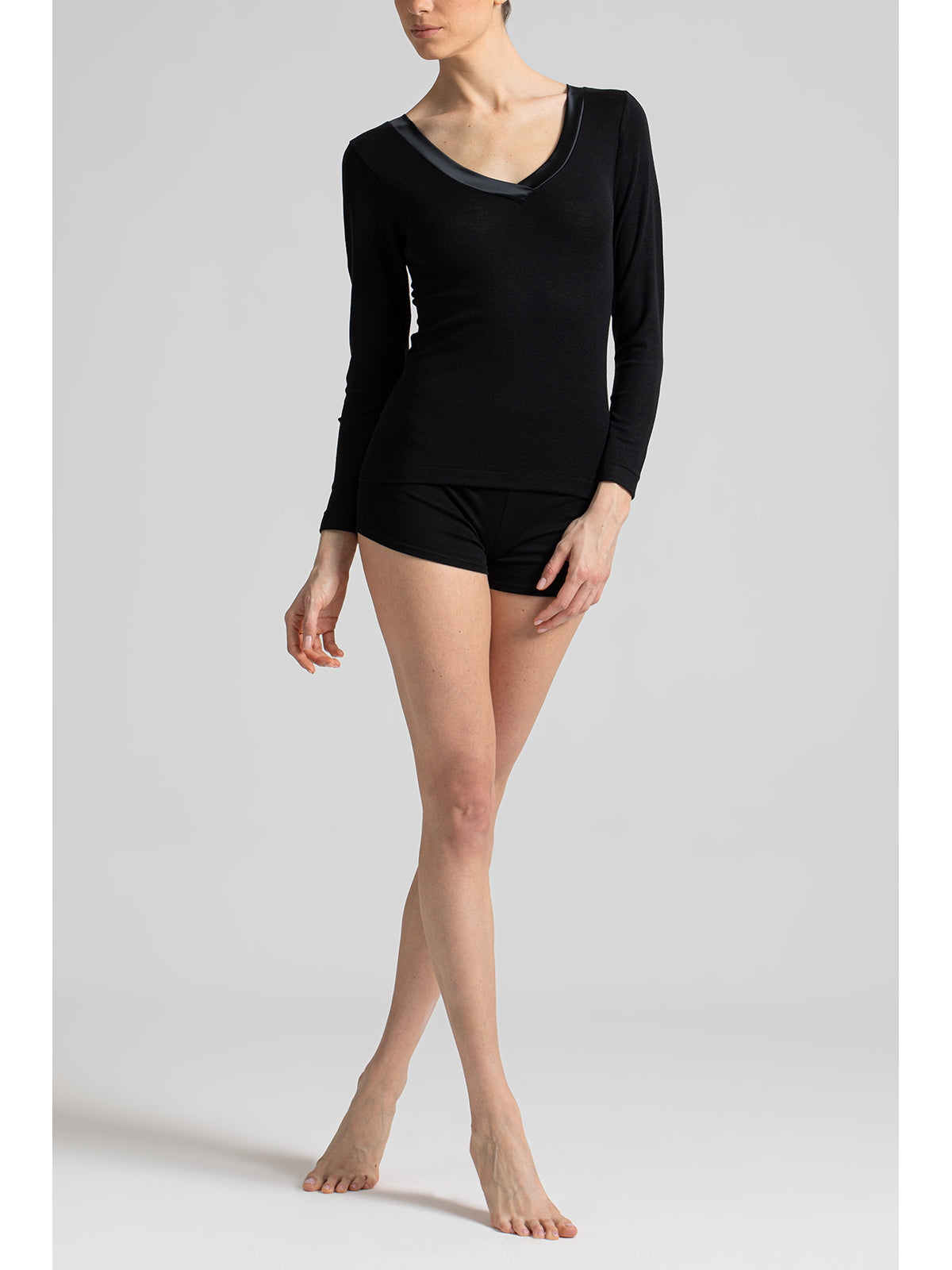 T-Shirt In Mixed Wool And Silk