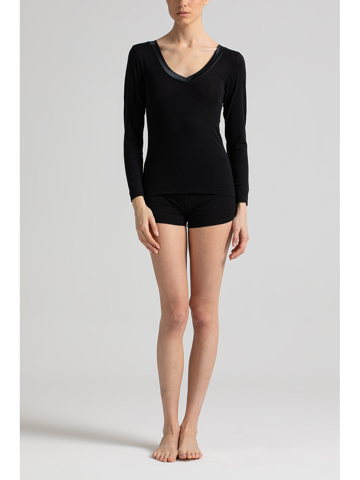 T-Shirt In Mixed Wool And Silk
