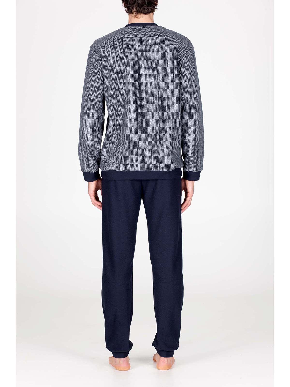 Pigiama in confortevole jacquard di cotone Blu Boglietti