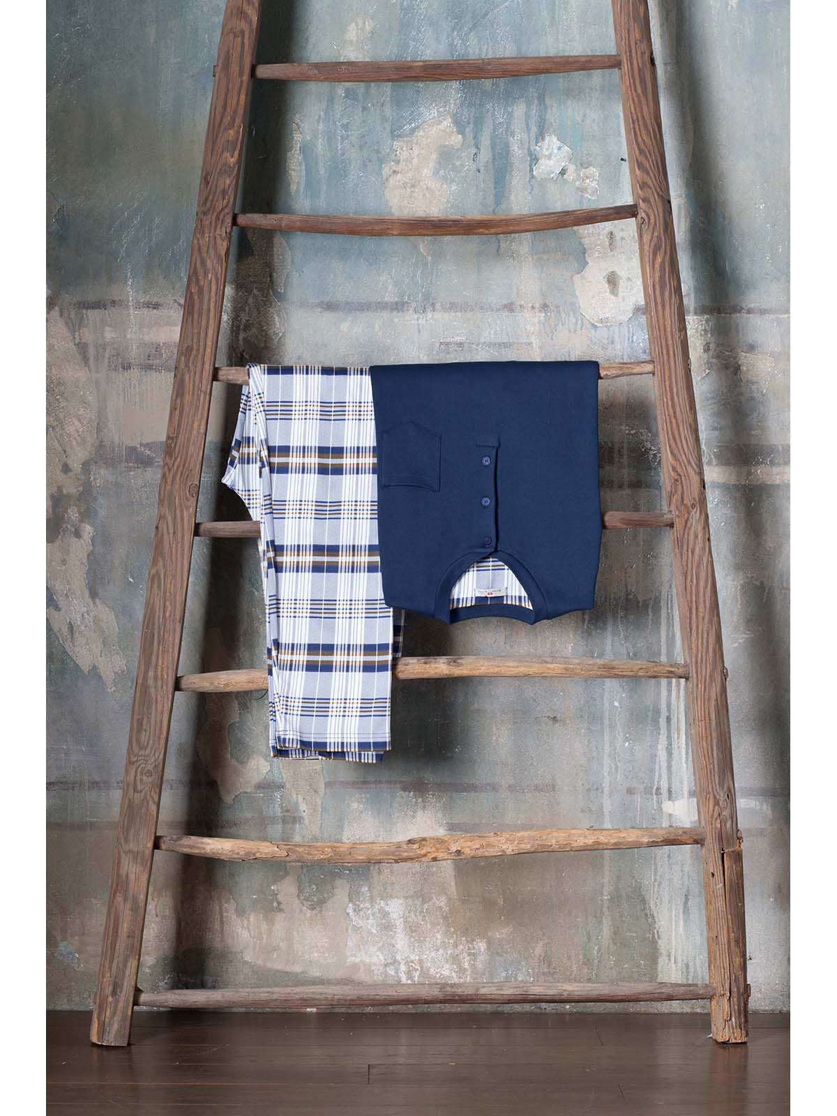 Pigiama in morbido interlock di puro cotone Blu Boglietti