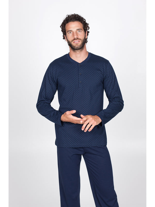Pyjama long en pur coton serafino