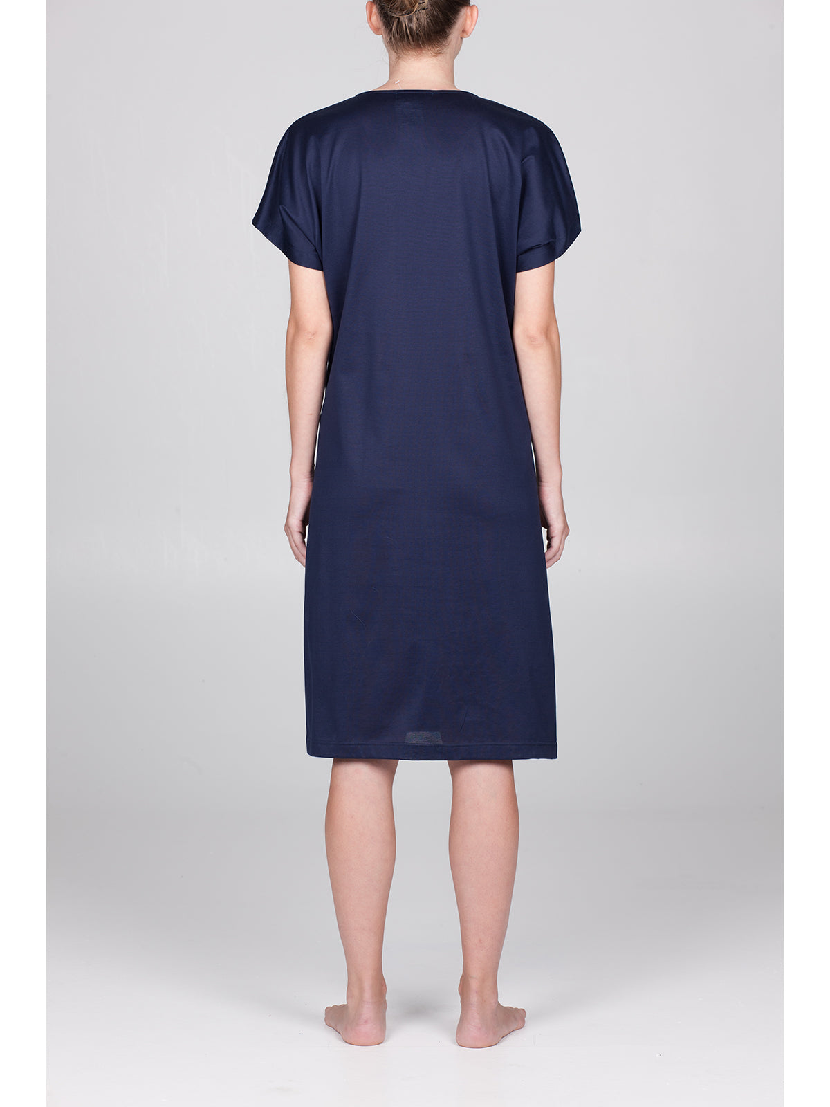 Canotta scollo v e applicazione in macramè Blu Boglietti