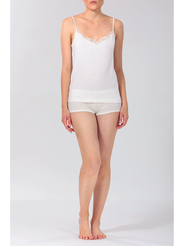 WOOL AND COTTON DOUBLE UNDERWEAR TANK TOP