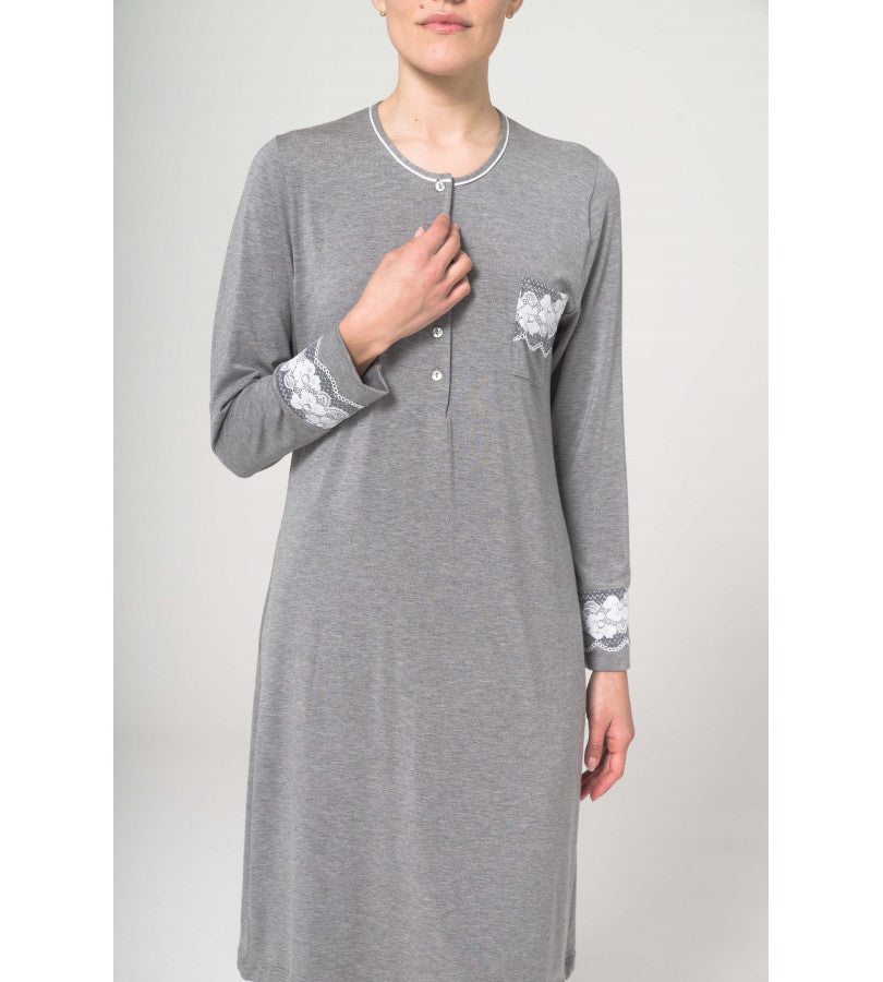 Camicia da notte serafino con pizzo Boglietti