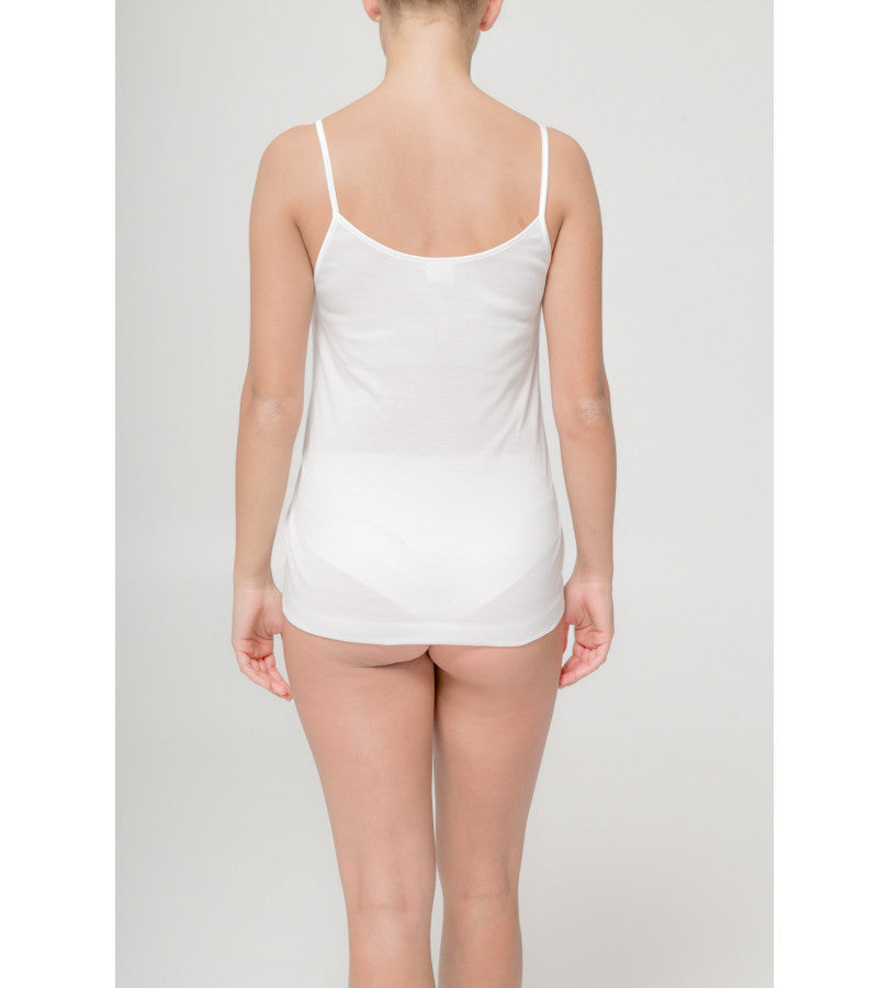 Canotta top in pregiato filoscozia® con pizzo Boglietti