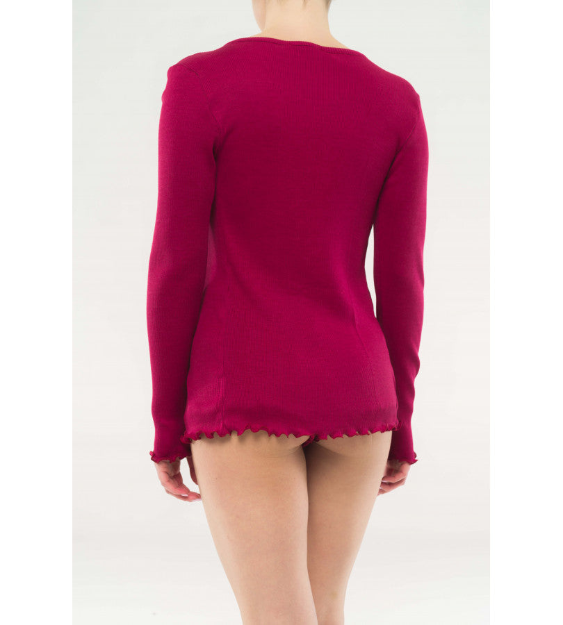 Cardigan in morbida lana e seta con bottoncini Boglietti