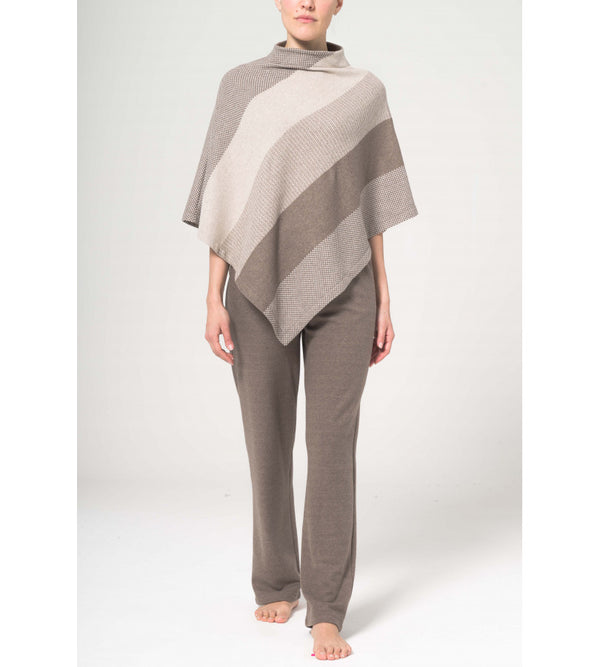 Cape poncho with mock neck