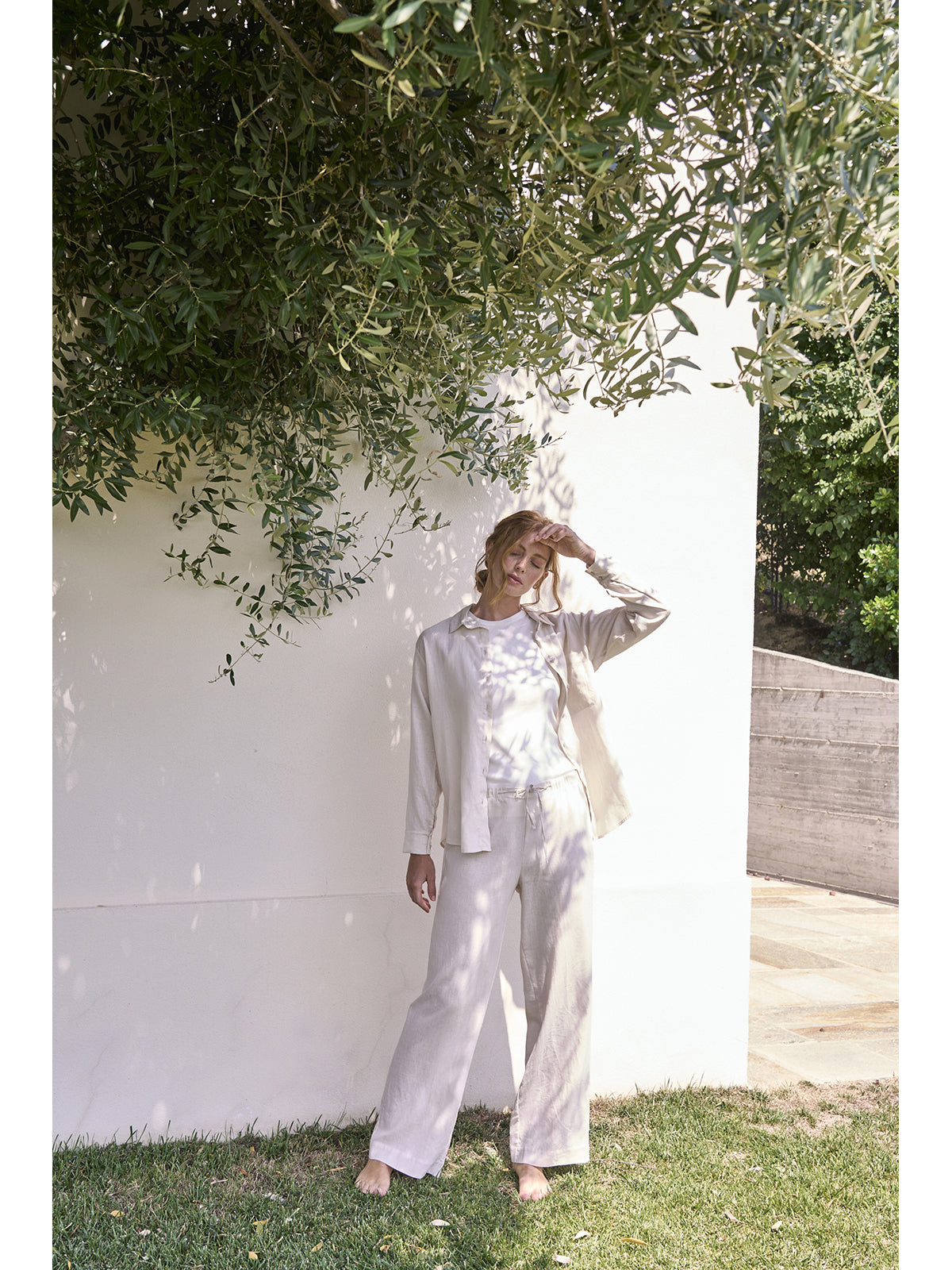 Pantaloni in lino e bamboo