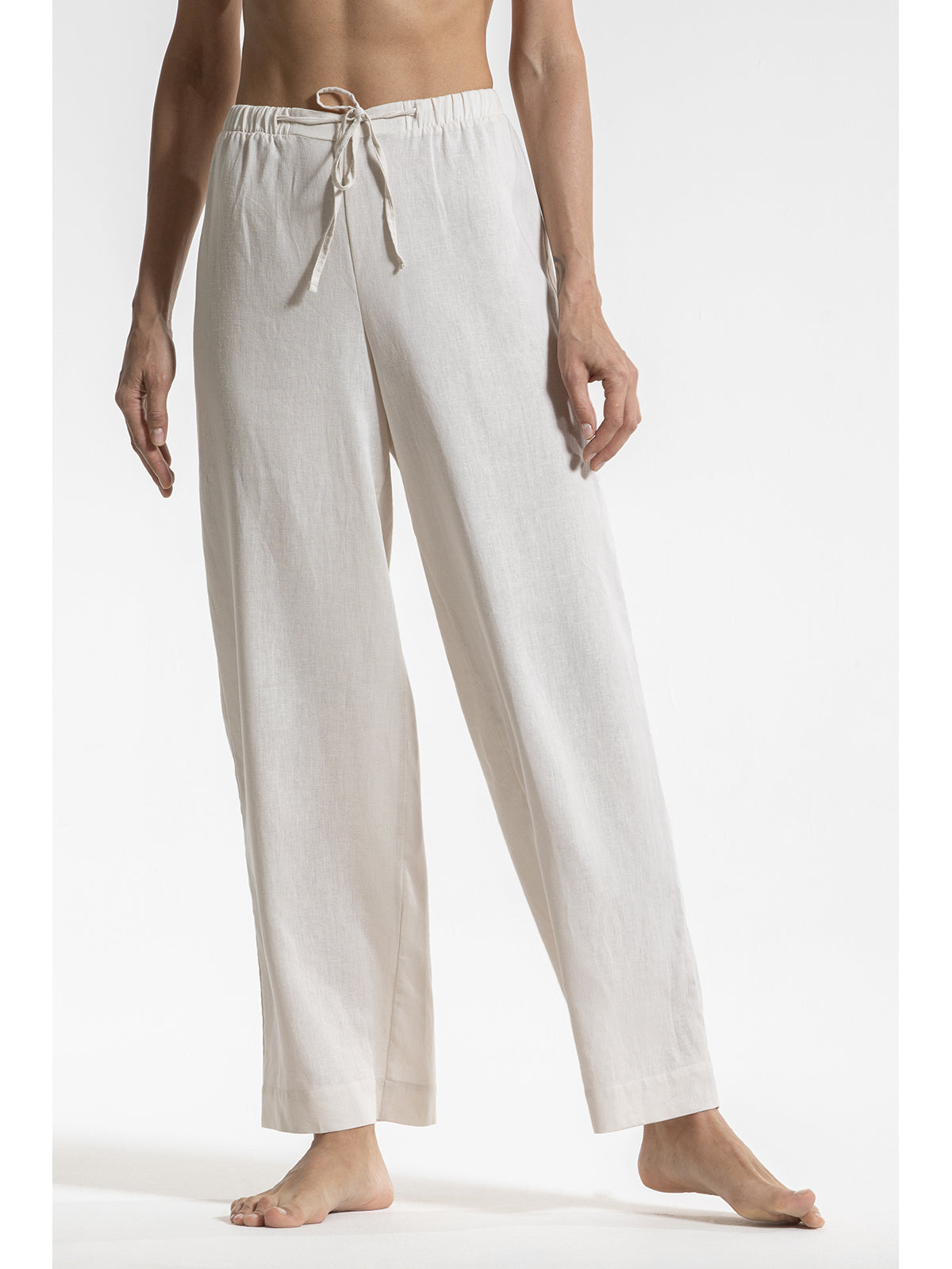 Pantaloni in lino e bamboo