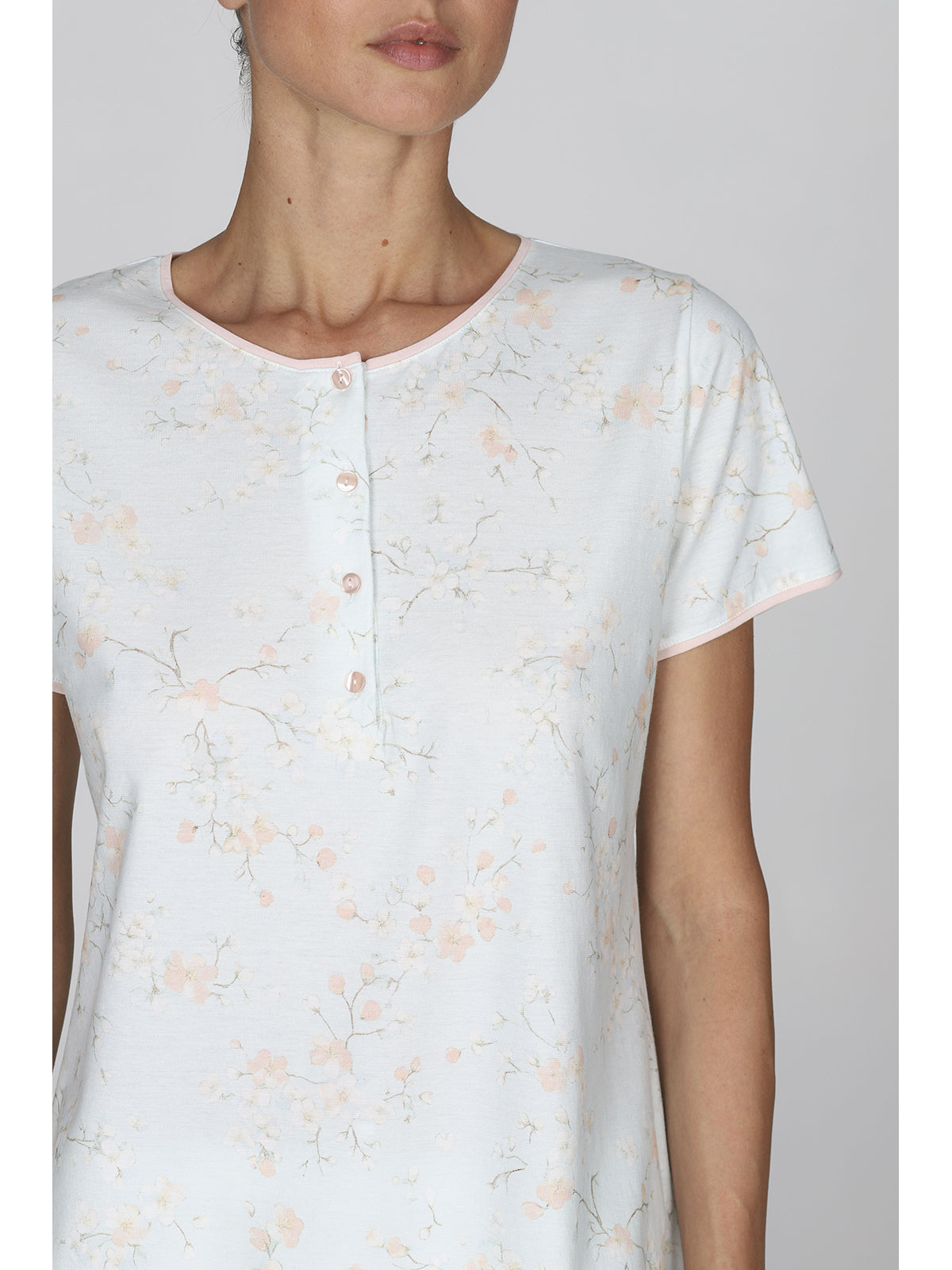 Fresco pigiama donna a fiori in puro cotone