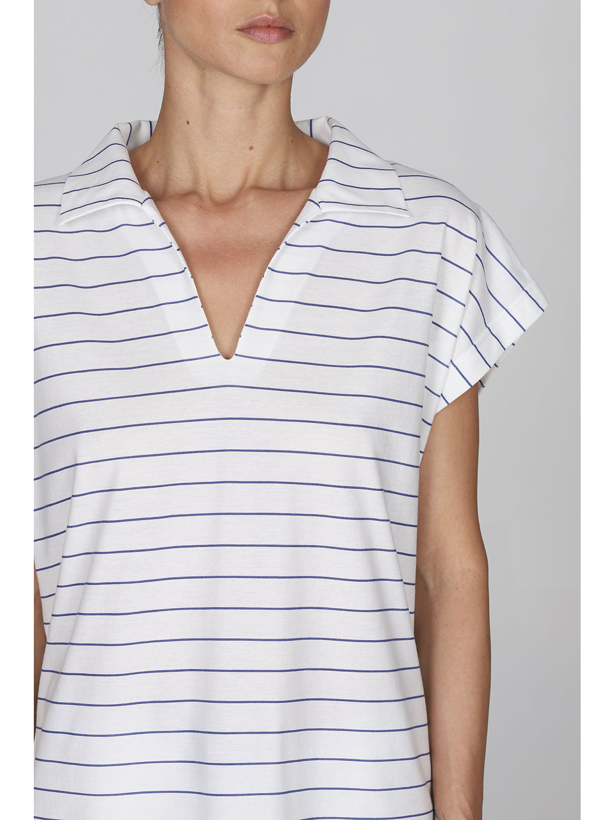 Fresca camicia da notte donna rigata in puro cotone