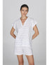 Fresca camicia da notte donna rigata in puro cotone