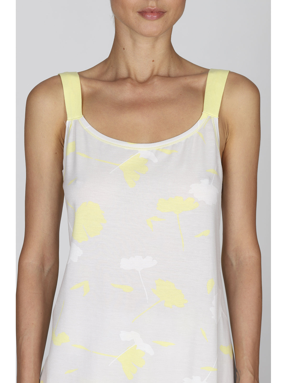 Pigiama corto donna grigio e giallo in modal