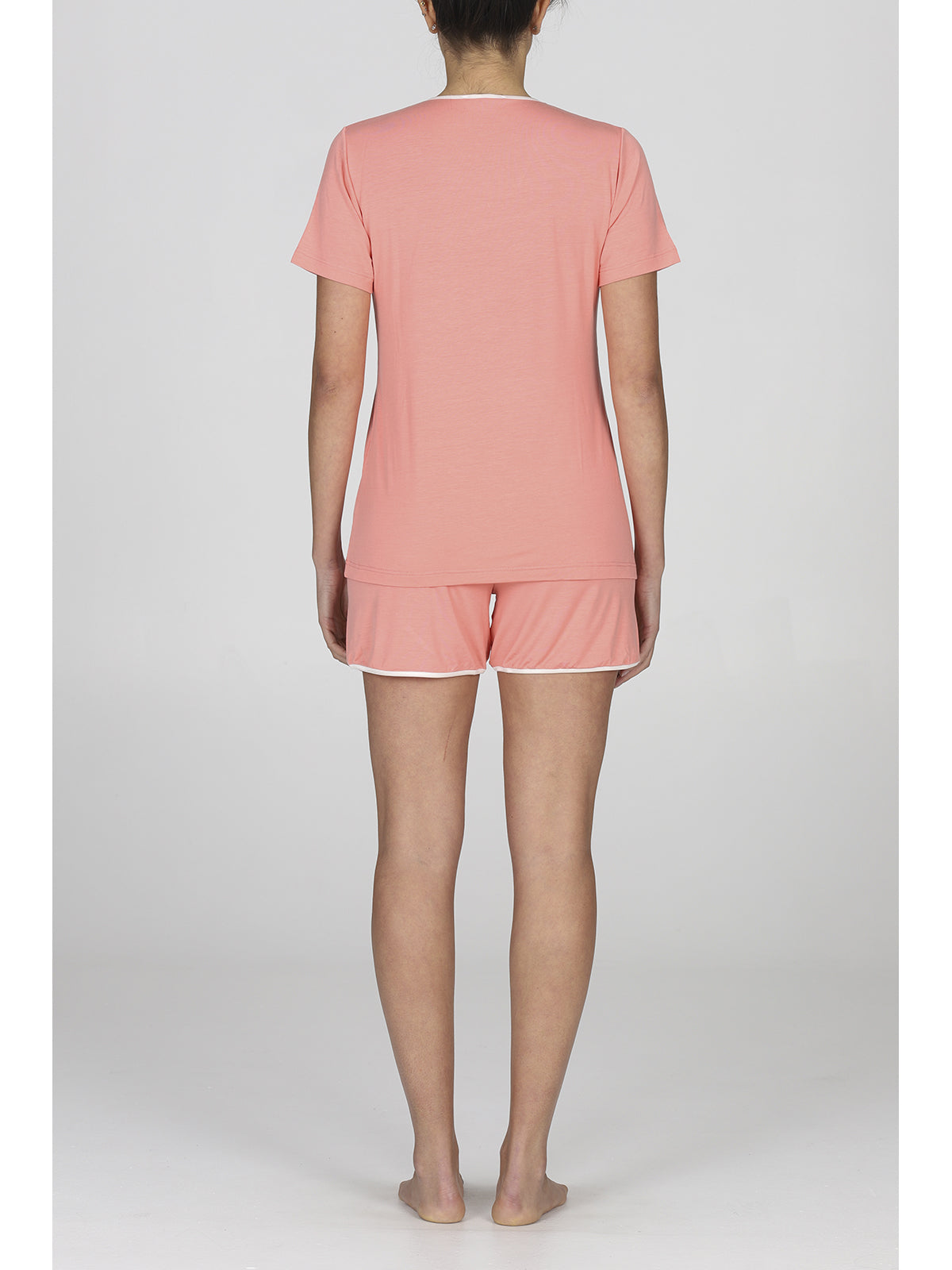 Pyjama court col v en soft micromodal