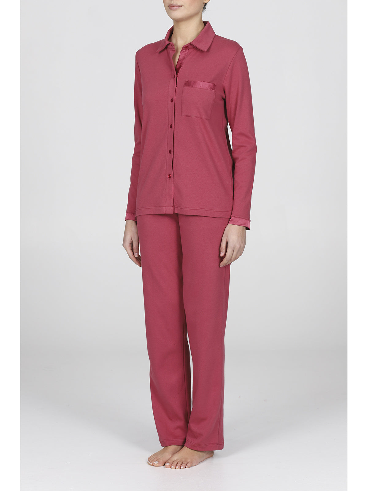 Elegante pigiama cardigan con colletto