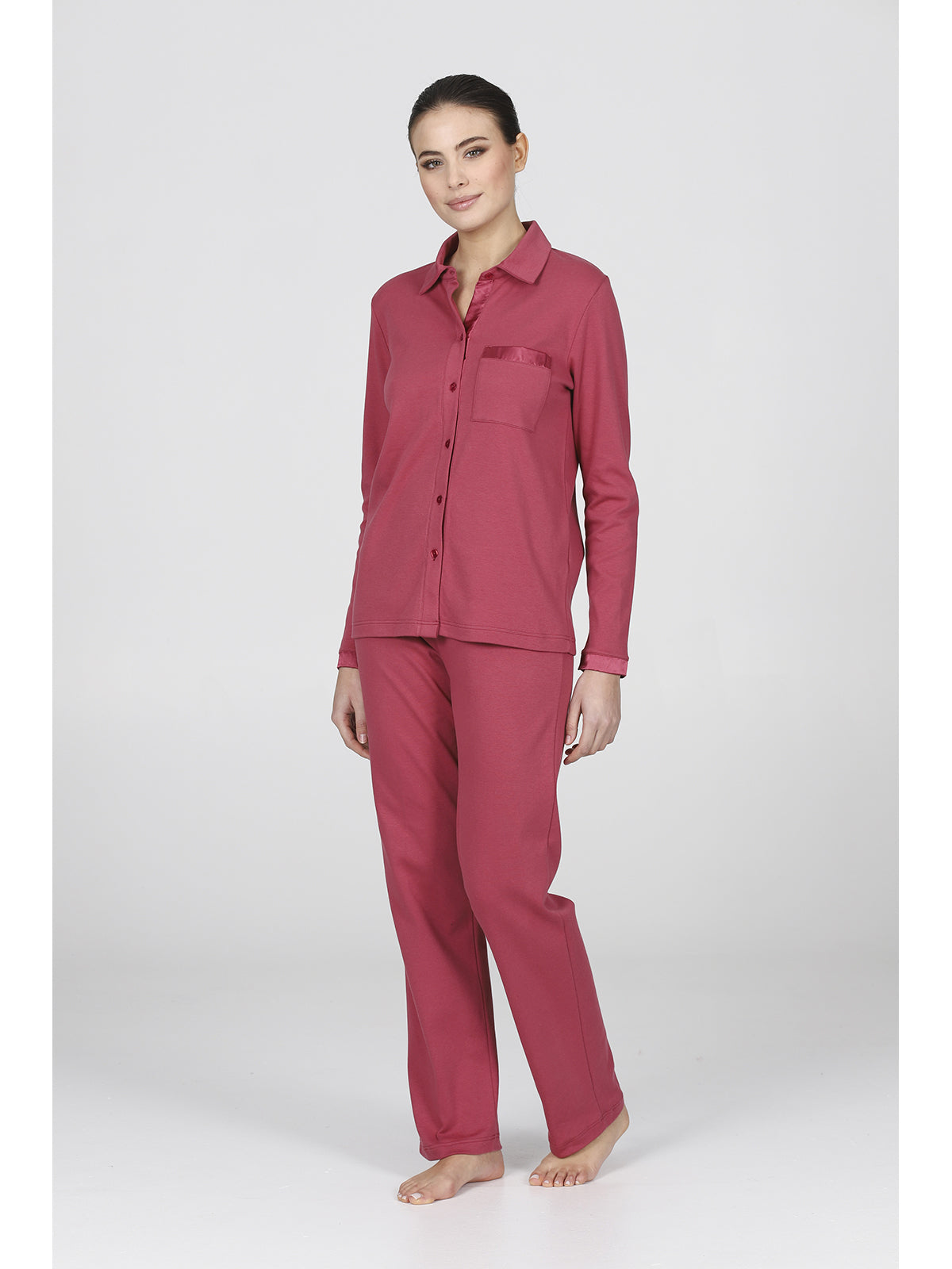 Elegante pigiama cardigan con colletto