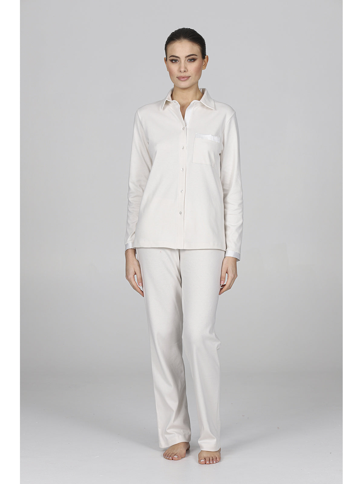 Elegante pigiama cardigan con colletto